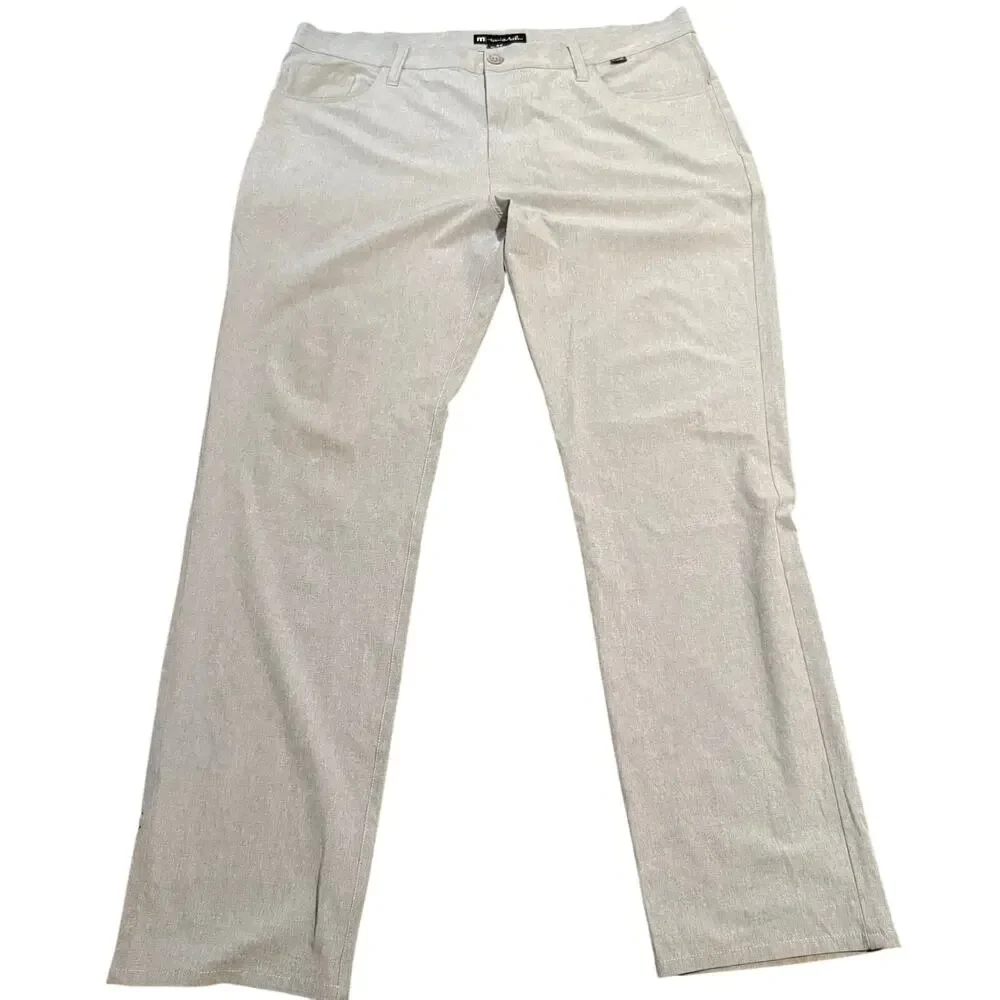Travis Mathew Men's Performance Pants, Gray, Stretch Golf Casual, Men's Size 40
